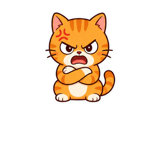Angry orange cat sticker