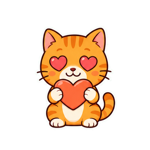 Love orange cat sticker