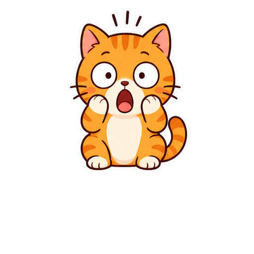 Shocked orange cat sticker