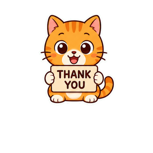 Thank You orange cat sticker